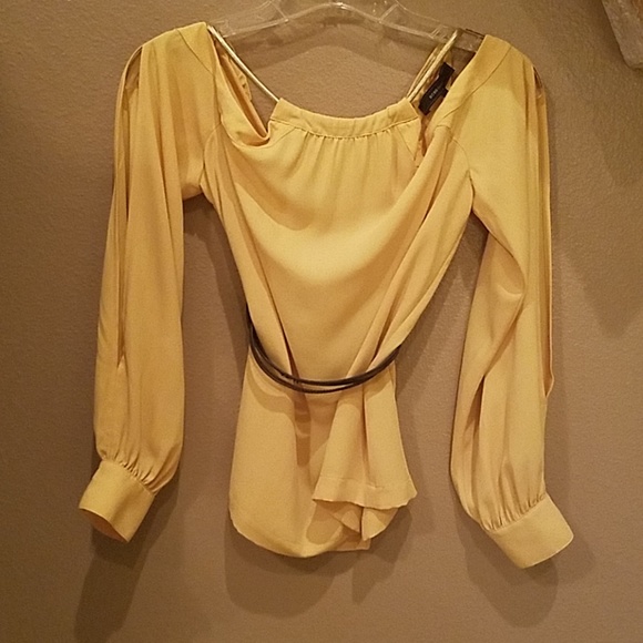 BCBG Maxazria Slit Sleeve Blouse Top Shirt with cut out sleeves - Picture 2 of 5